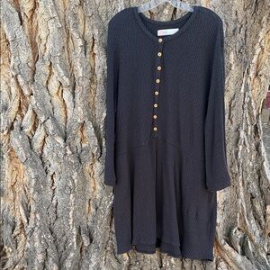 Free people beach ribbed Black Button-Up Dress